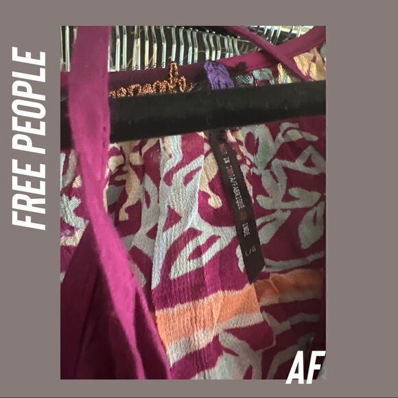 FREE PEOPLE BACK TO BARCELONA KAFTAN MAXI DRESS VIOLET COMBO NWT - Picture 7 of 8